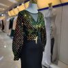 ماکسی دامن کرپ بالا پولک خطی راه راه - Image 10