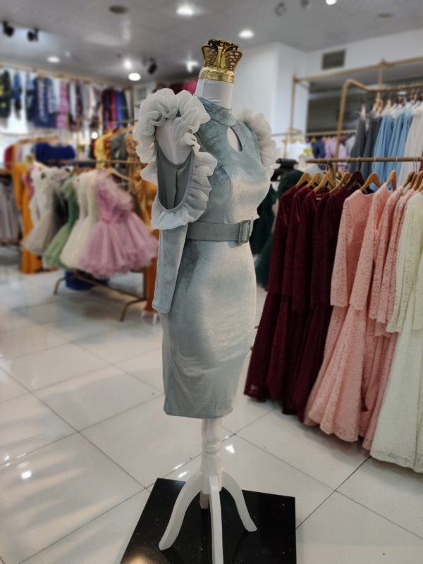 کوتاه مخمل آستین حلزونی ارگانزا - Image 19