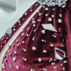 ماکسی مخمل یقه رومی تک آستین سینه تور - Image 15