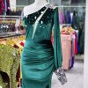 ماکسی مخمل یقه رومی تک آستین سینه تور - Image 11