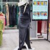 ماکسی مخمل یقه رومی تک آستین سینه تور - Image 6