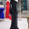 ماکسی مخمل یقه رومی تک آستین سینه تور - Image 2