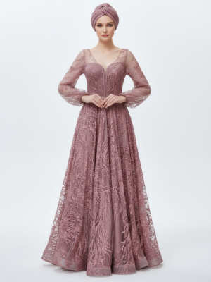 ماکسی کار شده ترک پشت باز خاویاری