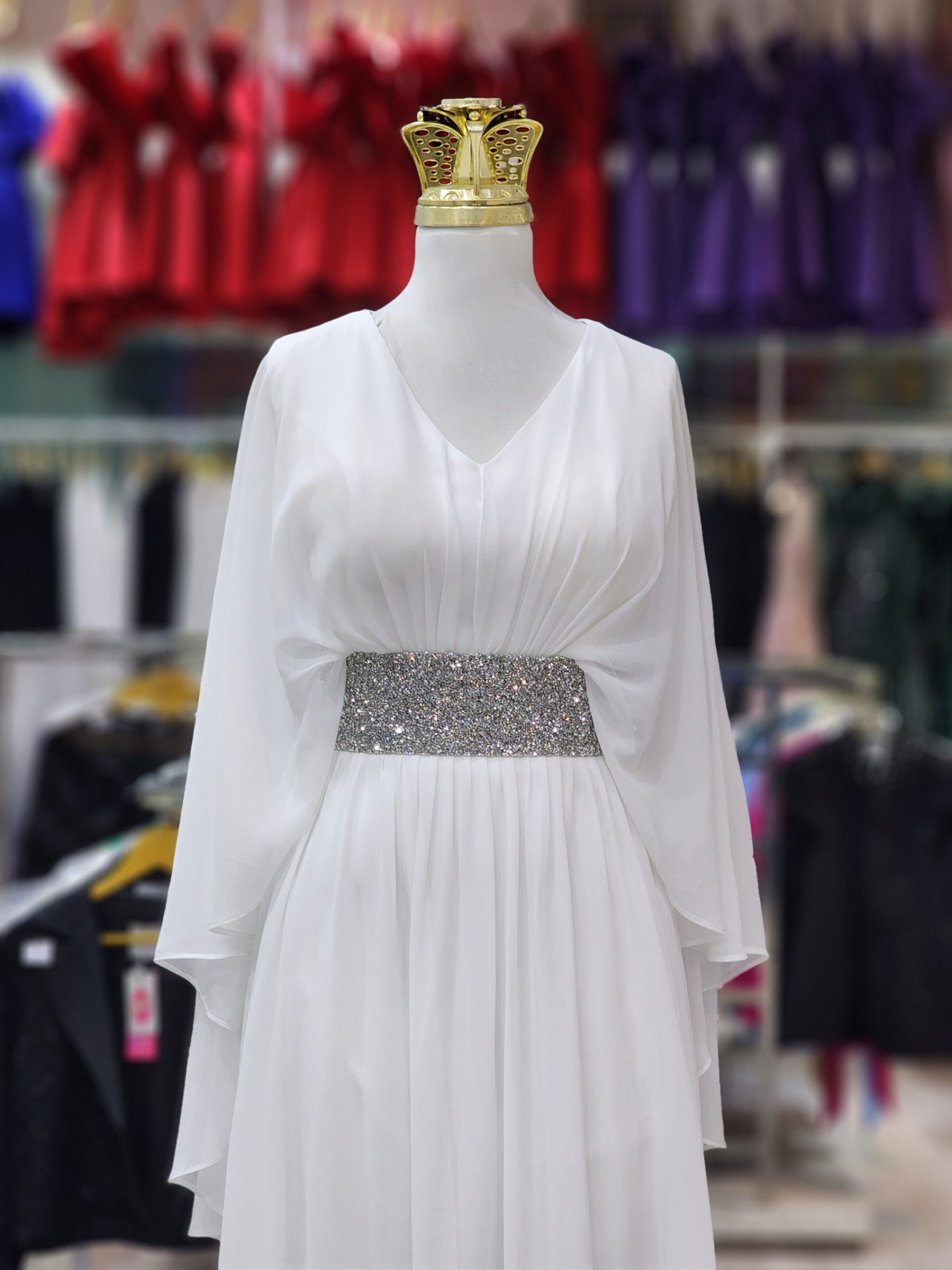 ماکسی کرپ حریر شنلی کمر شنی - Image 5