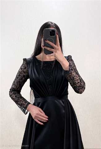 ماکسی ساتن آستین دار دو دامنه