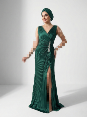 ماکسی ساتن پلیسه حلقه ای جلو نگین
