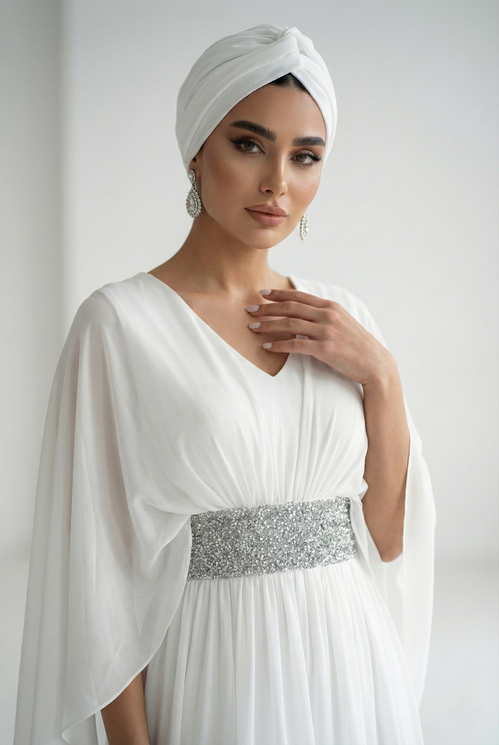 ماکسی کرپ حریر شنلی کمر شنی - Image 12