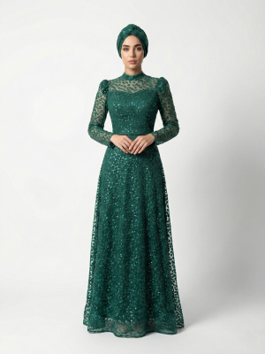 ماکسی کارشده پلنگی تمام پوشیده کد0747